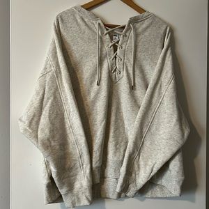 Old Navy Cropped Sweater w lace-up Neck